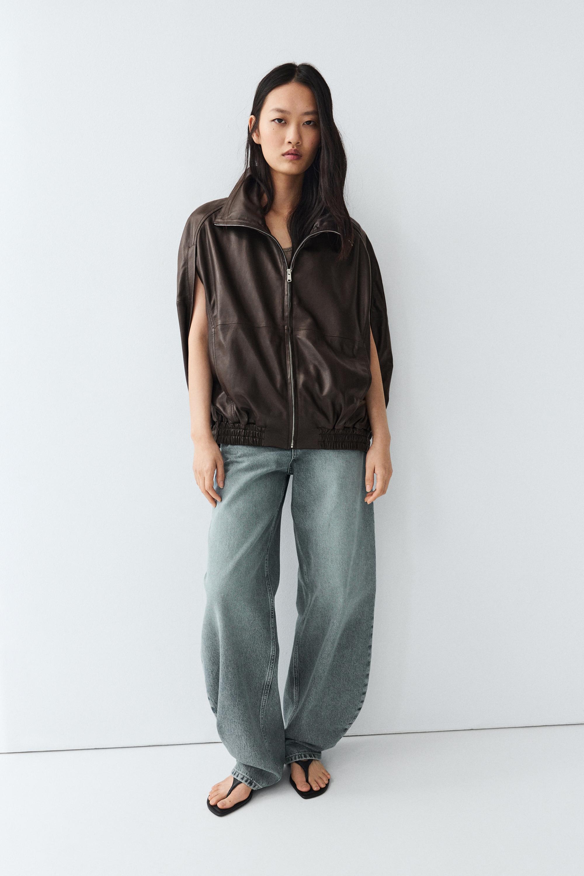 Nappa leather bomber gilet